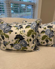 Pair of WWH Britain Pillows, double sided with ticking stripe ruffle, price includes inserts