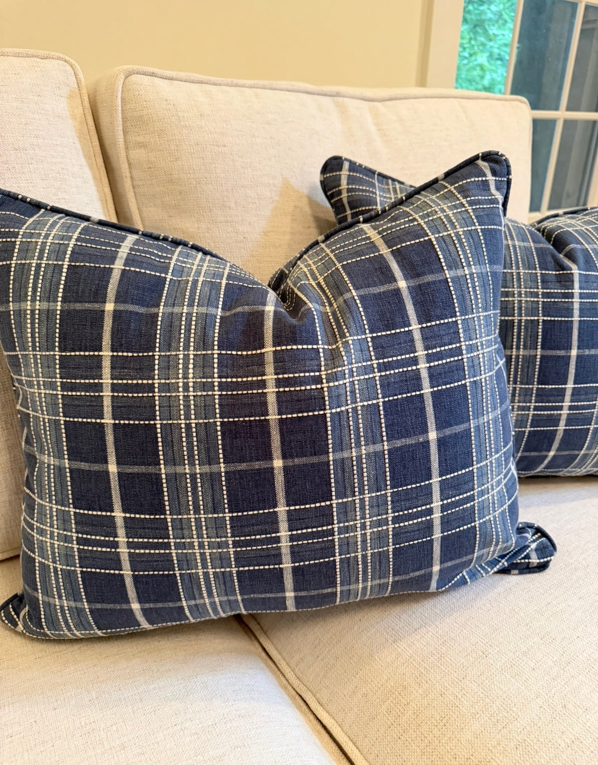 Pair of Maine Cottage Plaid Lumbar Covers, 16x20” for 18x22”