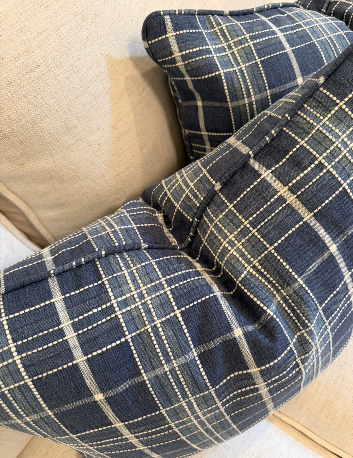 Pair of Maine Cottage Plaid Lumbar Covers, 16x20” for 18x22”
