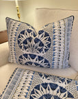 Pair of Anna French Cairo Standard Shams, blue welt