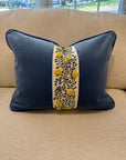 Pair of Custom Velvet Lumbar Covers, use 18x22” inserts, ft. Ashoka Tape