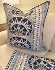 Pair of Anna French Cairo Euro Covers, blue welt, 26” for 28” inserts