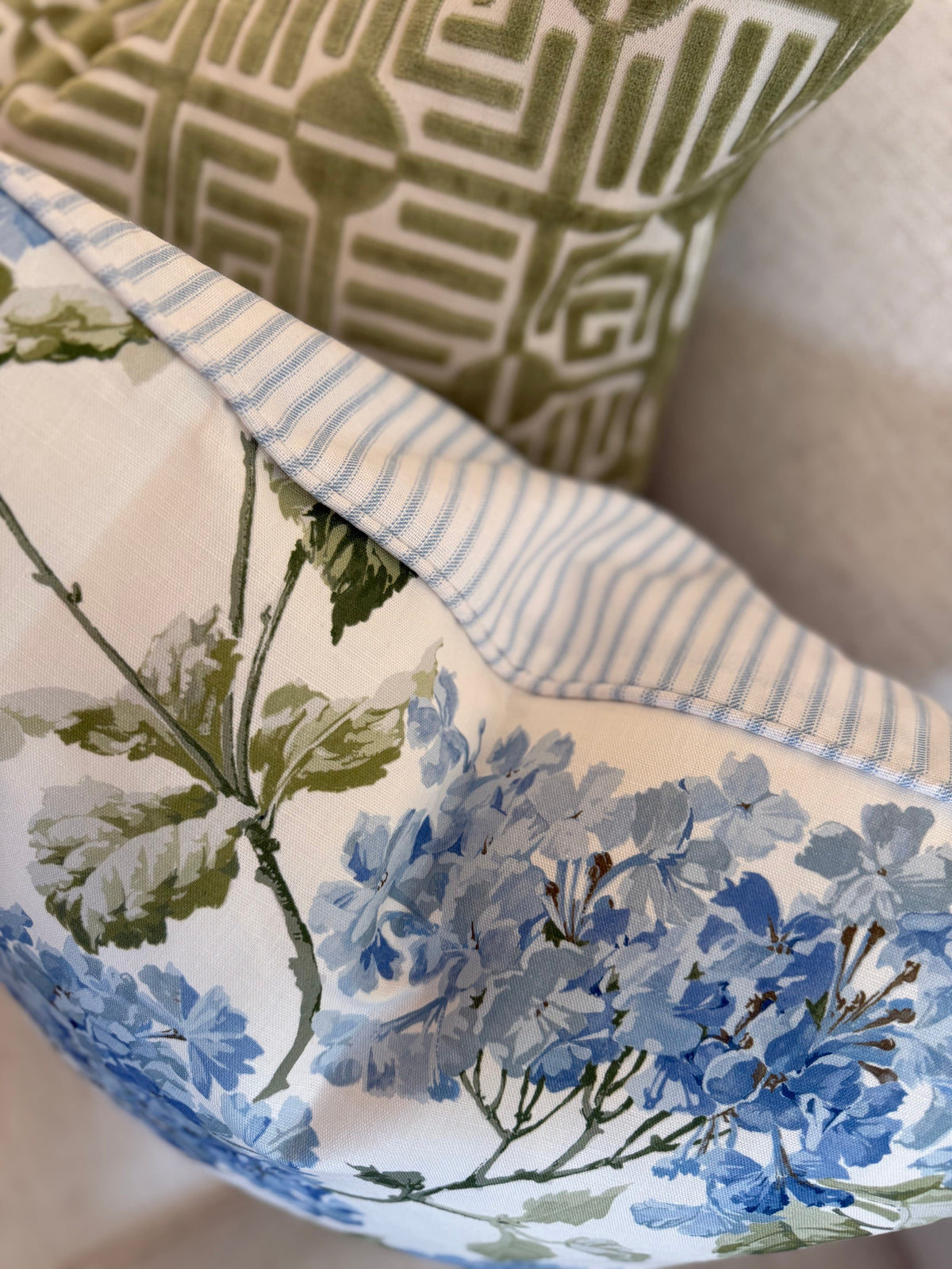 Pair of Schumacher Summer Hydrangea, 20” for 22” inserts
