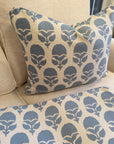 Pair of Anna French Marguerite Sky Covers, double sided and self welt, 16x20” for 18x22” inserts
