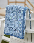 Harborview Herringbone Cornflower Blanket: Original