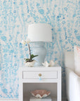 Hydrangea Light Blue Ginger Jar Lamp