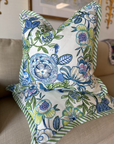 WWH Faves - Thibaut's Peony Garden in Blue & Green w/ Carlisle Stripe Flange