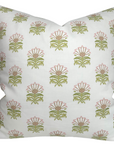 Milford Pillow Cover in Pink and Green, Thibaut Pillows