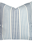Running Stitches Pillow Cover in Blues, Schumacher Textiles
