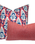 Cornwall Floral Pillow Cover in Red, Thibaut Pillows