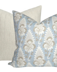 Cornwall Floral Pillow Cover in Sky Blue, Thibaut Pillows