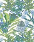 Protea Performance Pillow Cover in Blue + Green, Thibaut Pillows