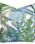 Protea Performance Pillow Cover in Blue + Green, Thibaut Pillows
