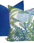 Protea Performance Pillow Cover in Blue + Green, Thibaut Pillows