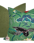 Lotus Garden Pillow Cover in Jade Green, Schumacher Textiles