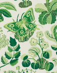 Exotic Butterfly Pillow Cover in Leaf Green, Schumacher Textiles