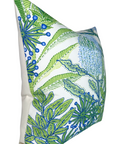 Protea Performance Pillow Cover in Blue + Green, Thibaut Pillows
