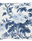Pyne Hollyhock Pillow Cover in Indigo Blue, Schumacher Textiles