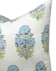 Mughal Flower Pillow Cover in Monsoon Blue, Lisa Fine Textiles