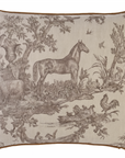 Western Toile Pillow Cover in Sepia Brown, Schumacher Textiles