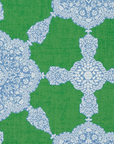 Medallion Pillow Cover in Blue and Green, Thibaut Pillows