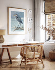 Great Blue Heron on Branch Watercolor Painting: 8x10 (11x14 mat)
