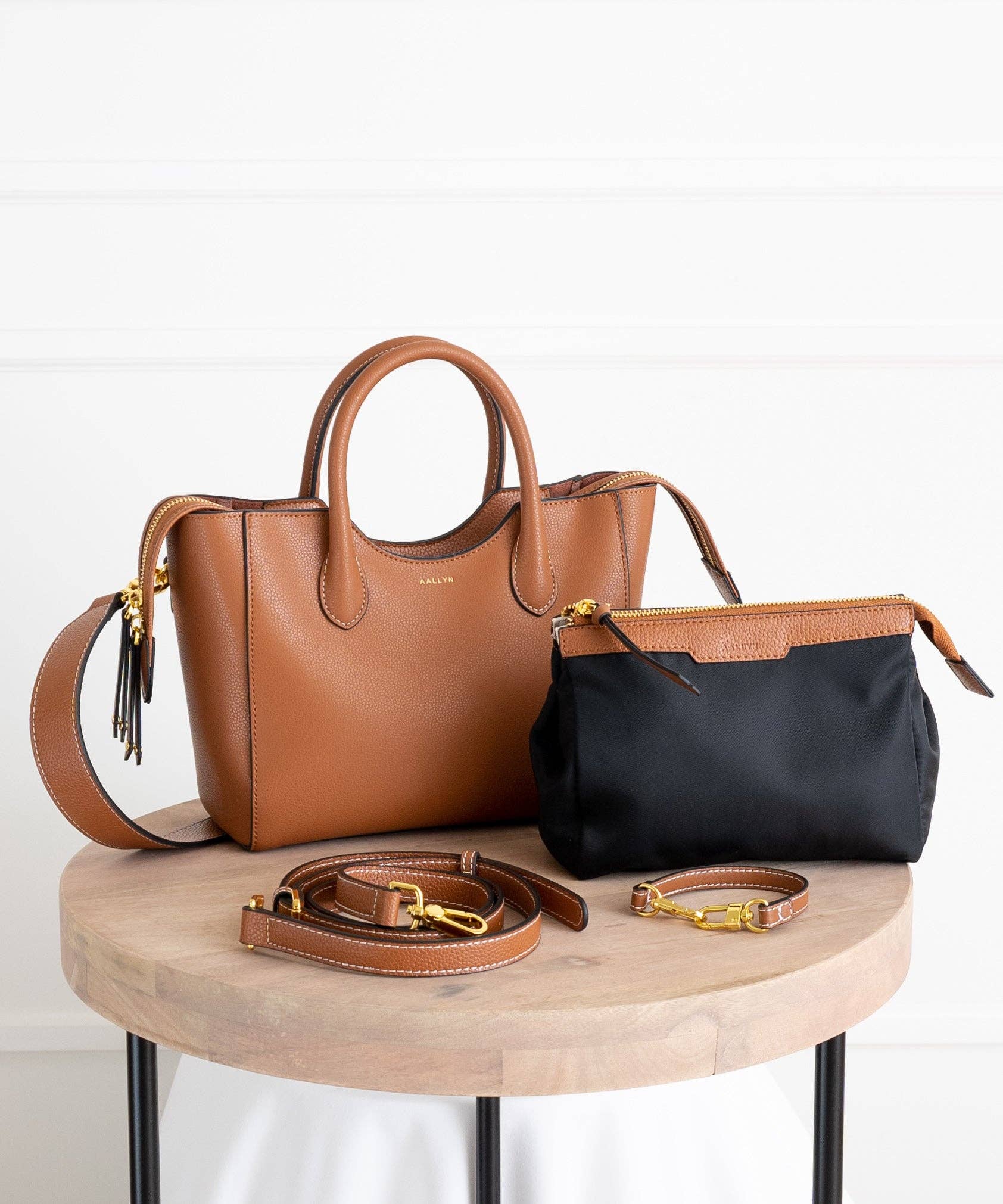 Lilly Satchel - Genuine Leather: Cognac