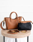 Lilly Satchel - Genuine Leather: Cognac