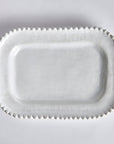 Mabel Rounded Square Serving Tray: White / Ceramic