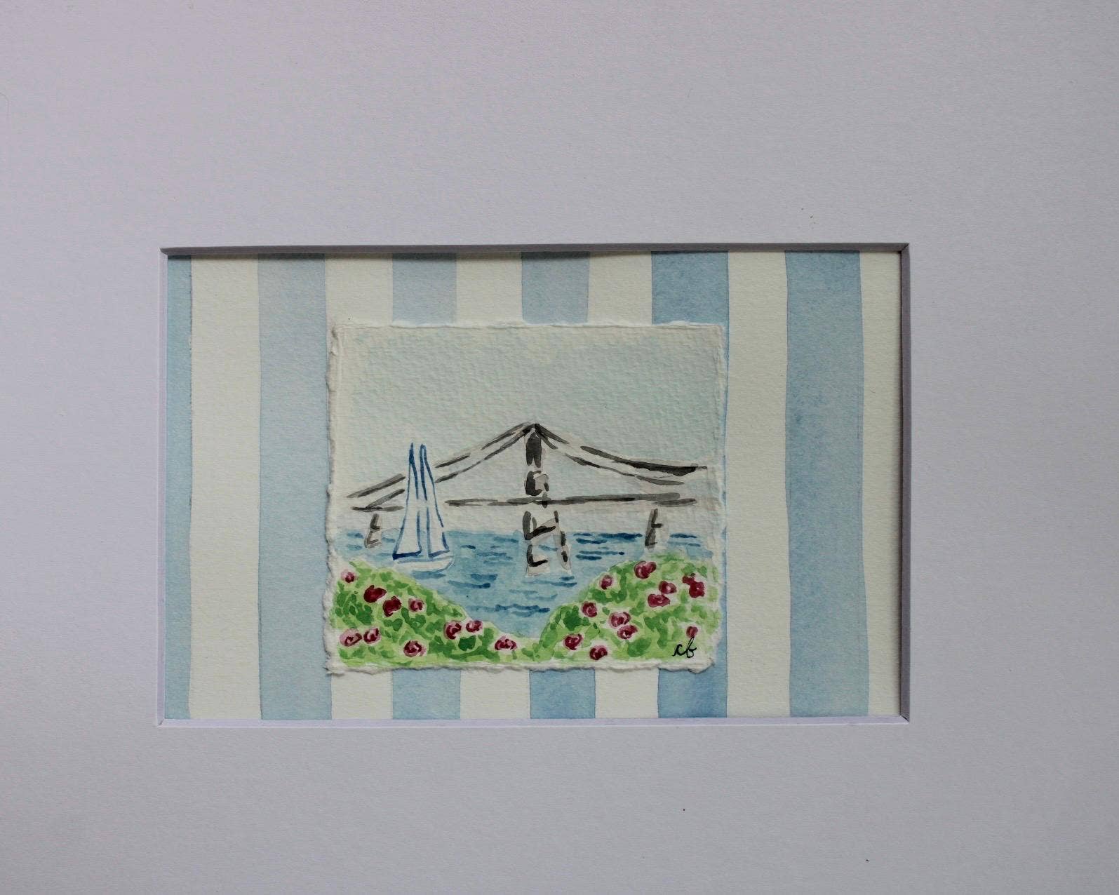 Newport, RI Watercolor Painting with 8 x 10 Frame 
