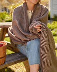 Harborview Herringbone Chocolate Blanket: Original