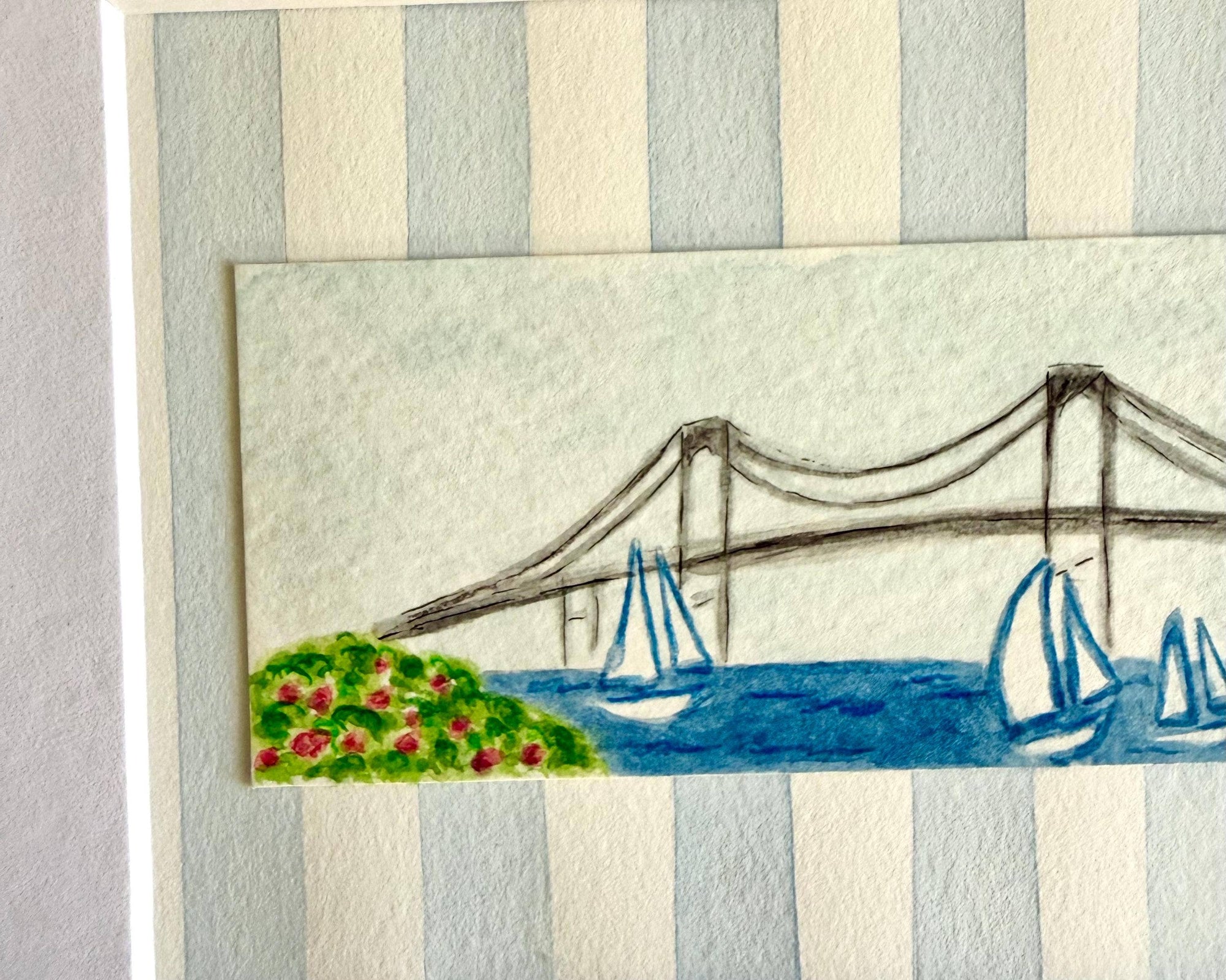 Newport, RI Watercolor Painting with 8 x 10 Frame