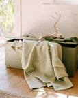 Harborview Herringbone Garden Green Blanket: Original