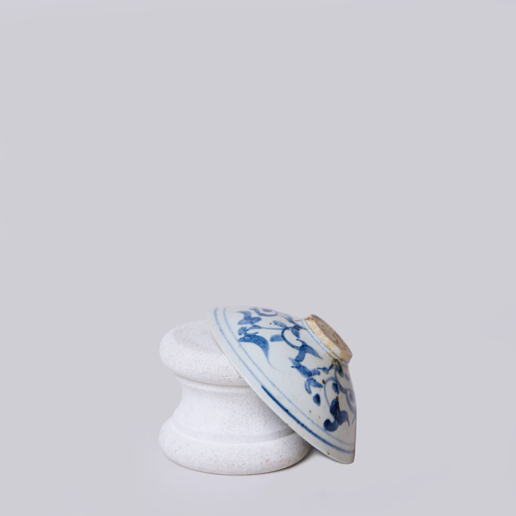 Blue and White Porcelain Peony Conical Bowl