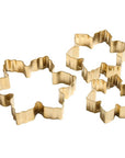 Gold Cookie Cutter Set, Snowflakes - Set of 3, Stainless Steel