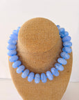 The Rory — Light Blue Large Rondelle Beaded Necklace