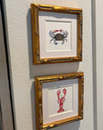 Coastal Watercolor – Blue Crab in Bamboo Frame, 6x6