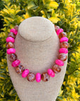 Brown + Pink Bubble Pop Necklace 