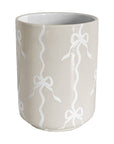 Bow Stripe Large Vase/ Utensil Holder