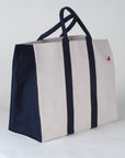 Havana Color Block CanvasTote: Navy w/ Navy Anchor
