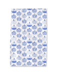 Toile Blue Pumpkins Towel - Chinoiserie Fall Tea Towel