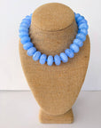 The Rory — Light Blue Large Rondelle Beaded Necklace