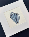 Original Watercolor Shell Paintings - Matted, Ready to Frame: Conch Shell