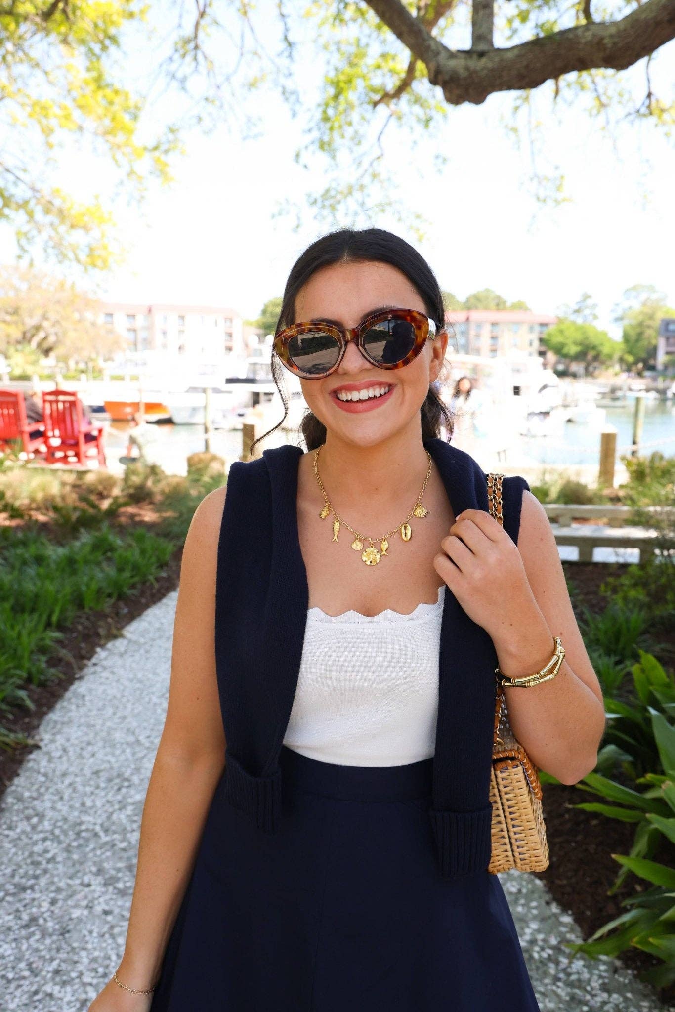 Harbour Charm Necklace - 18k Gold Plated - Belle of the Ball Collection - WS