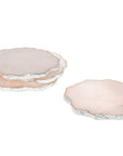 Set of four Rose Quartz Coasters Silver