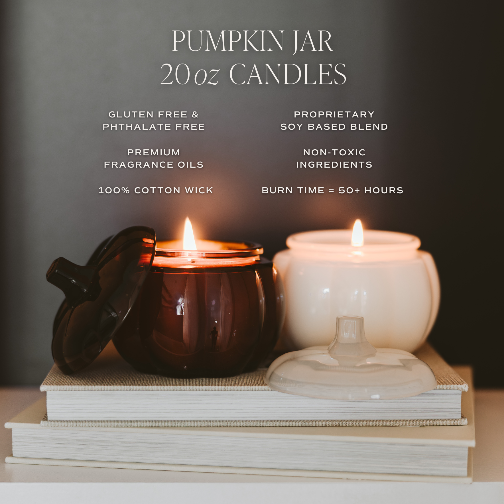 Hello Fall Soy Candle, 20 oz Pumpkin Jar