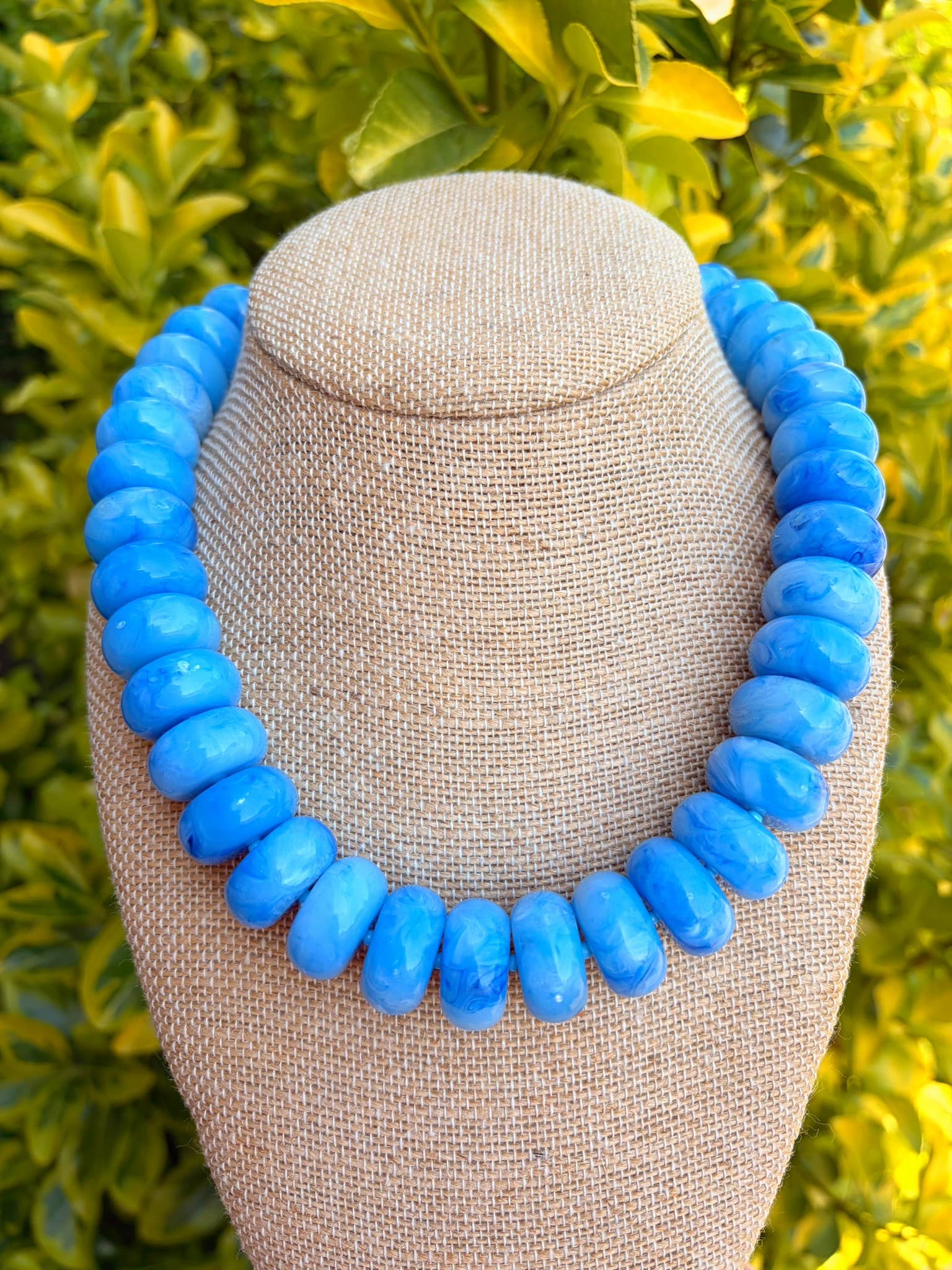 Blue Rory Rondelle Necklace