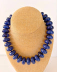The Rory — Navy Blue Large Rondelle Beaded Necklace 