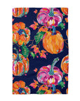 Preppy Navy Pink Pumpkin Fall Coastal Kitchen Towel Waffle