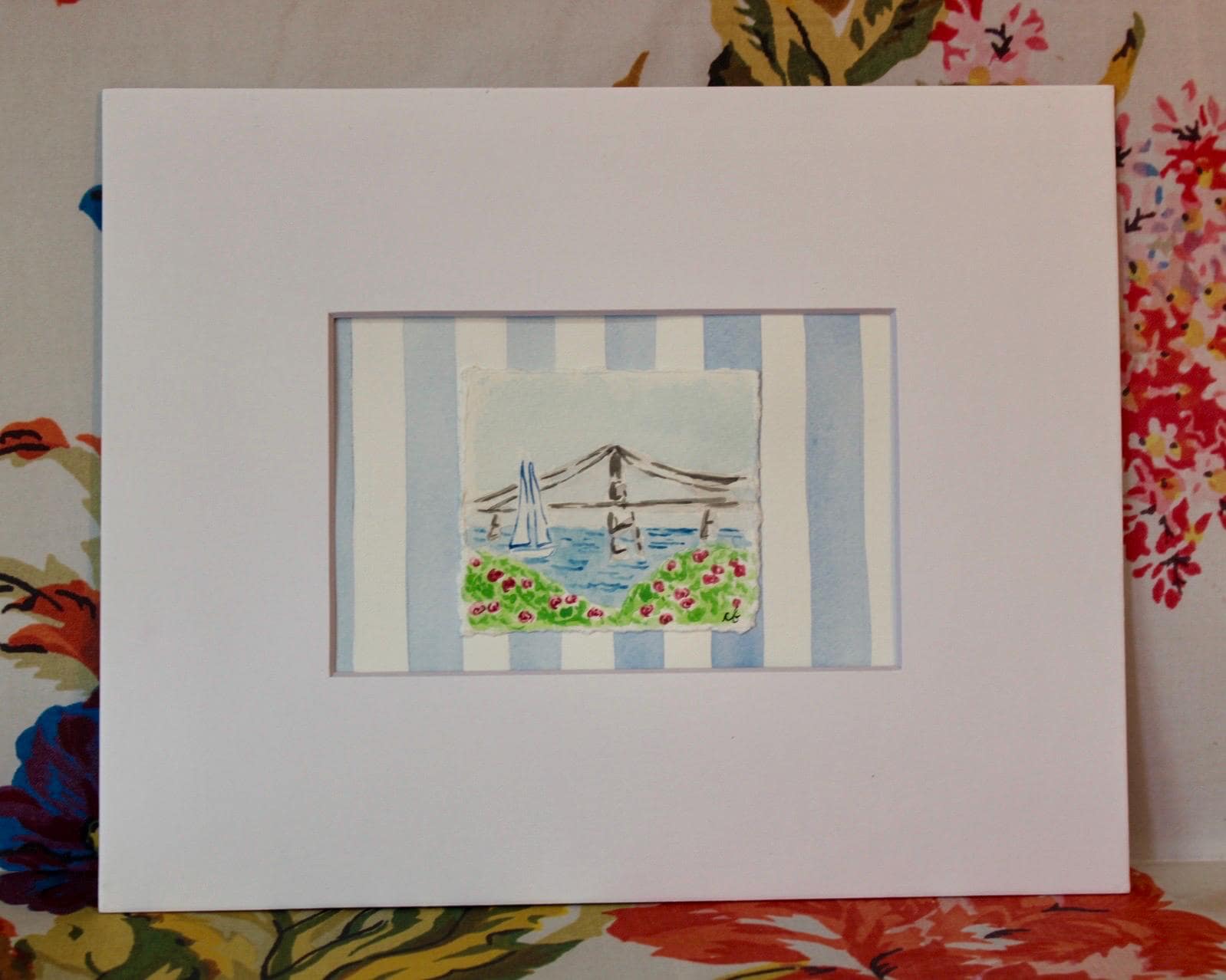 Newport, RI Watercolor Painting with 8 x 10 Frame 